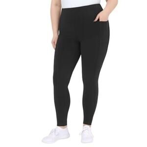 Mondetta Women’s High Rise Ribbed Panel Legging, Black, XX-Large